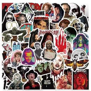 $1 SCARY MOVIES STICKERS 10@RANDOM. $1 WITH ANY $10 ORDER OR MORE